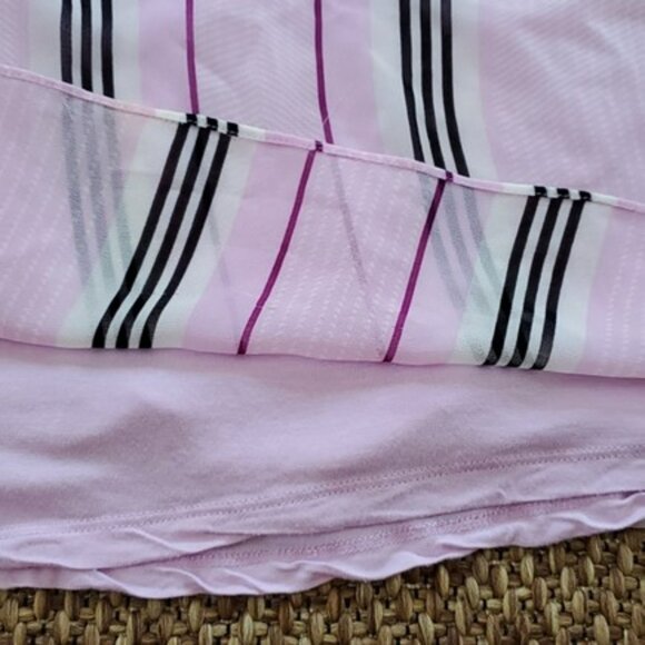 Halogen Women's Sleeveless Blouse Size Small Pink Black Striped Dress Tank Top - Picture 9 of 14